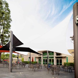 Royal Shade 20' x 20' x 20' White Triangle Sun Shade Sail Canopy Outdoor Patio Fabric Screen Awning RTAPT16 - UPF50+ 95% UV Blockage, Heavy Duty, Water & Air Permeable (We Make Custom Size)