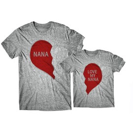 Half Heart I Love My Nana Toddler T Shirts Girls or Boys 2T Grey