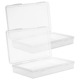 DOITOOL 2Pcs Transparent Cards Organizer Cases Durable Plastic Storage Boxes for Photos and Postcards Multipurpose Storage Easy Visibility High Grade Material