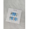 Blue Magnet Gel Stone Point Nail - Coffin / 블루자석젤