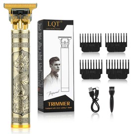 LQT Professional Hair Trimmer for Men, Beard Trimmer Hair Clippers for Men, Hair Clippers with 4 Limit Combs, Cordless Rechargeable Hair Trimmer Metal Body Cutting Grooming Kit