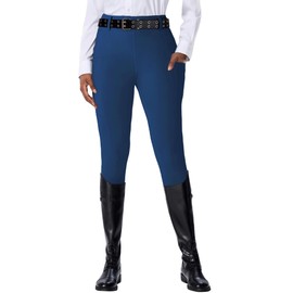 DMVOD Women's Horse Riding Pants Active Silicon Grip Full Seat Breeches for Women Equestrian Pants Blue XS