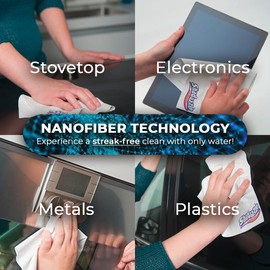 Shadazzle Nanofiber Cleaning Cloth - Microfiber Cleaning Cloth, Microfiber Cloth and Microfiber Towel - Cleans Streak-Free with Water - Microfiber Towels for Cars, Cleaning Clothes, Micro Fiber Cloth