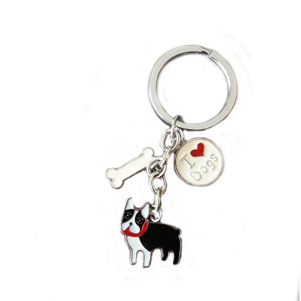 Dog Keychain, Lovely Dog Key-ring Portable Metal Keychain Keyring Key