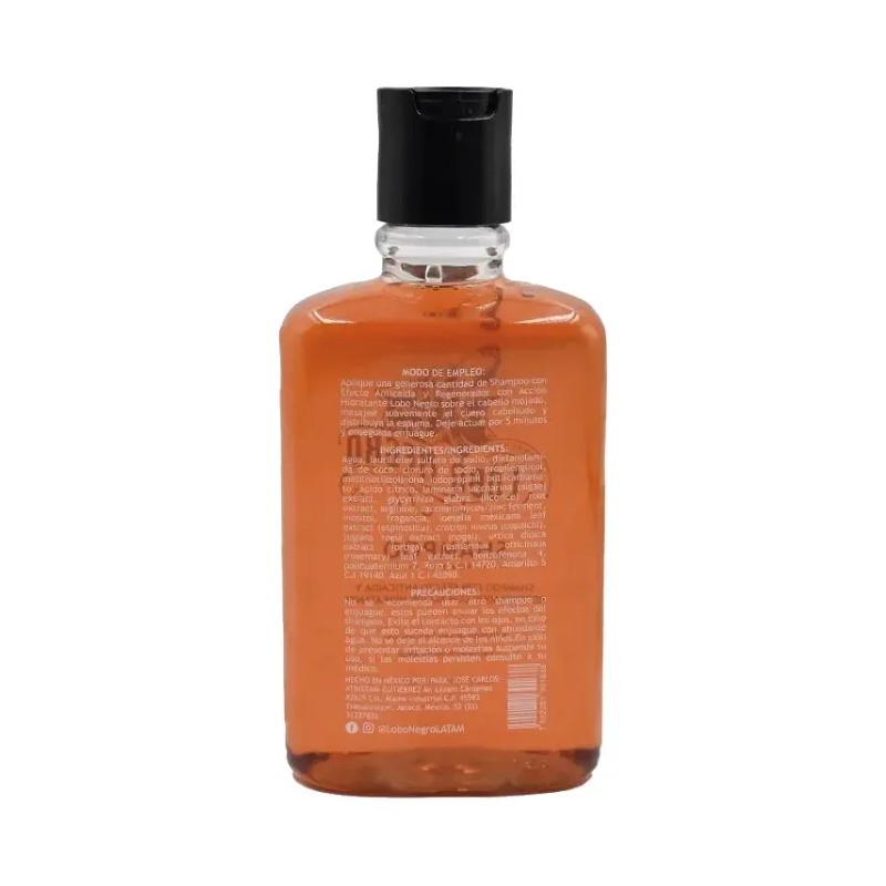 Shampoo Lobo Negro Anticaída Regenerador Hidratante 350ml