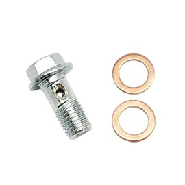 Lefossi Motorcycle Universal Chrome M10 x 1.25 mm Hollow Bolt Stainless Steel Brake Caliper Master Cylinder for Kawasaki Suzuki Honda Yamaha