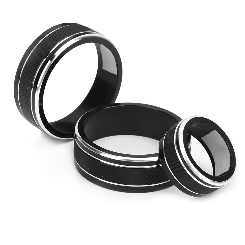 3pcs Car Air Conditioning Interior Climate Controller Knob Cover Black