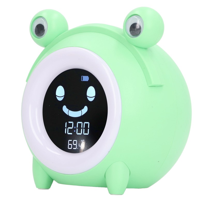 Kids Alarm Clock Cartoon Animal Shaped Gentle Music Night Light