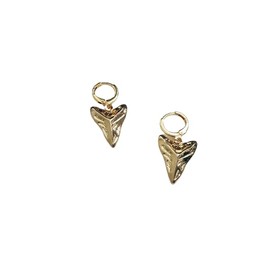 Shark Teeth Earrings Hoops Unisex Shark Tooth Gold or Silver (Gold)