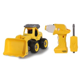 Wheel Loader First RC Kit 27 Pieces with Cordless Screwdriver - from 3 Years, Slip Clutch, Interchangeable Insert, Robust Plastic, Rubber Tyres, Promotes Fine Motor Skills and Technical Understanding