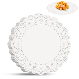 150 Pack Paper Doilies 10.5 inch - Round White Paper Doilies for Food, Disposable Lace Paper Doilies Paper Placemats for Party Table Crafts Cakes Desserts Tableware