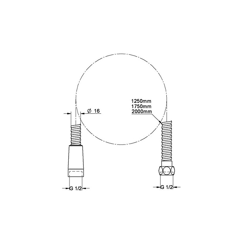 Grohe (GROHE) Metal Shower Hose 1/2 2000mm (Metal Exterior) 2814500J