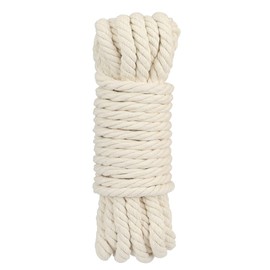 jijAcraft 1/2 Inch Nautical Cotton Rope Crafts, 12mm x 32Feet Clothes line Rope for Outdoor,4 Ply White Rope Unbleached Rope, Macrame Rope for Clothesline, Baskets, Hangings Pots, Pet, Toys