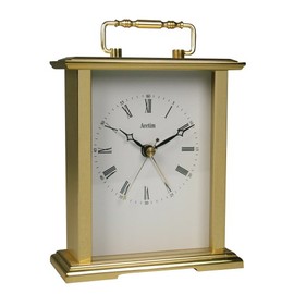 Acctim Gainsborough Mantel Clock Quartz Polished Metal Carriage Clock Energy Efficient Movement Gold 36518