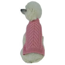 Swivel-Swirl Heavy Cable Knitted Fashion Designer Dog Sweater