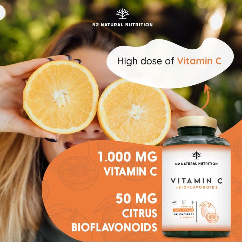 Vitamin C Tablets 1000mg High Dose + Bioflavonoids - High