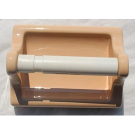Sun Vintage Suntan Peach Tan Ceramic Toilet Paper Holder Bathroom Tile In Recessed