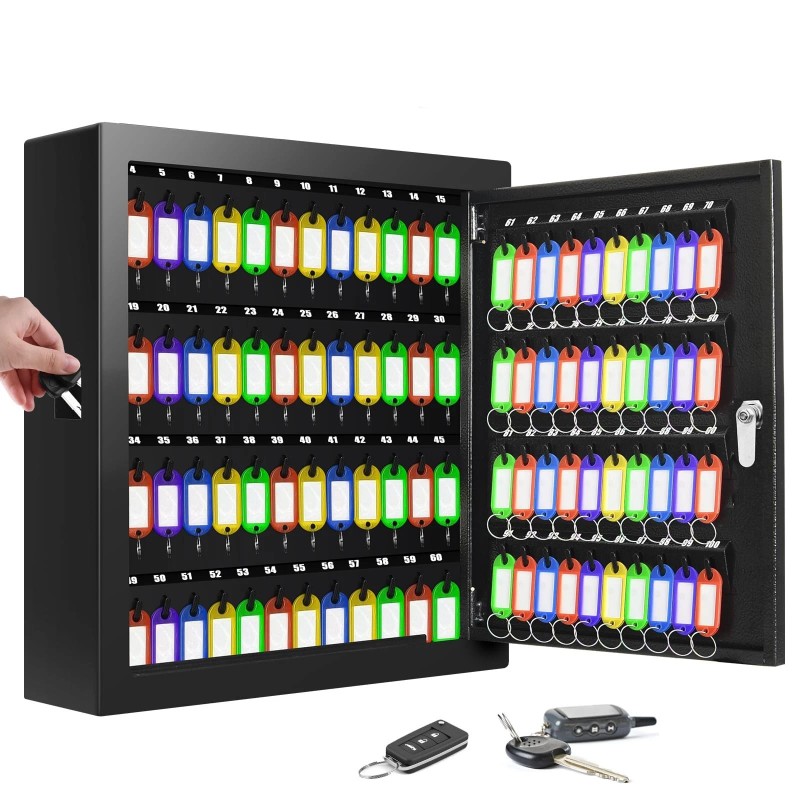 Nebakne 100 Keys Key Cabinet, Anti-Theft Key Lock Box with