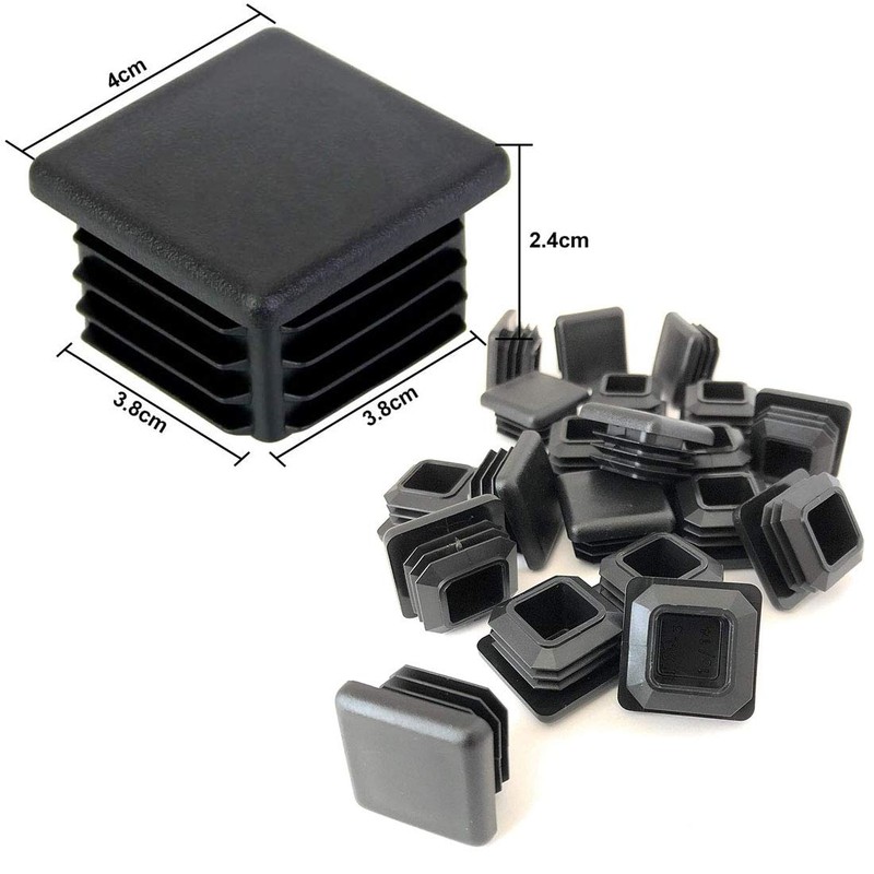 Square Tubing End Cap Black Plastic Rectangle Plugs Tubing Post