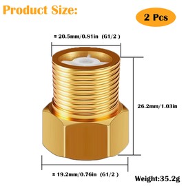 Pack of 3 1/2 Inch Brass Check Valve, DN20 Backflow Preventer, Backflow Preventer with Internal Thread and Male Thread, for Bathroom Toilet, Hookah, Washing Machine Sensing Water