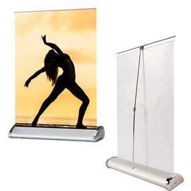 C B Signs L.E.D. Mini A3 Retractable Roll up Banner Stand Conference Display Trade Show Promotion Sign (Stand Only)