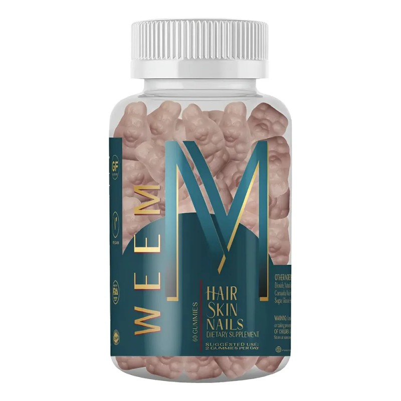 Weem Cabello, Piel Y Uñas 60 Gummies Con Biotina Frambuesa