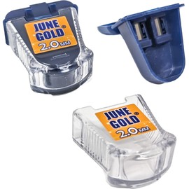 June Gold 2.0 mm Sharpener for Graphite or Color Leads, Self-Contained Shavings, Portable (2 Pack)