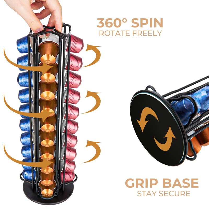 MOLEDINO Rotating Capsule Holder for 40 Nespresso Original Capsules Coffee