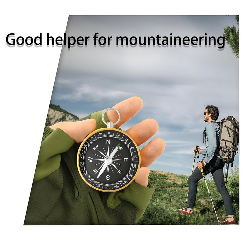 Compass Navigation with Keychain, Portable Hiking Compass Adjustable Declination Orienteering