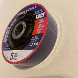 PORTER-CABLE Porter Cable 4-1/2" x 1/4" x 7/8" Metal Grinding Wheel 5 Pack NEW Free Shipping