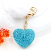 Tobestu Sparkly Rhinestone Heart Keychain Car Keyrings Pompom Ball Charms