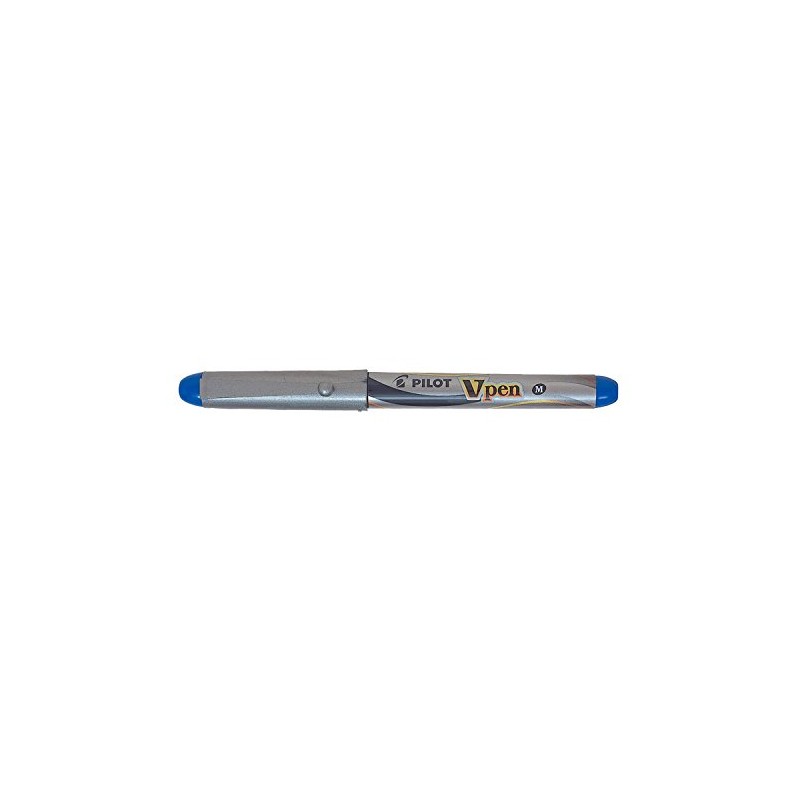 PILOT V-Pen Disposable Fountain Pen Silver Medium Nib - Blue