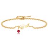 Nupdot January Birth Flower Bracelets, 14K Gold Plated Birth Month