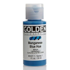 Golden Fluid Acrylic, 1 Ounce Bottle, Manganese Blue Hue (2437-1)