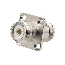 MOOKEERF 3 Pack SO239 Connectors SO239 4-Hole Flange Panel Chassis Mount Adapter UHF Female to Female SO-239 Bulkhead Connector for PL259 Male Plug