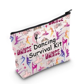 POFULL Dancer Gift Dancing Survival Kit Dancing Girl Zipper Pouch Makeup Bag Recital Gift (Dancing Survival)
