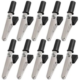 Set of 10 Red and Black Alligator Clips, Small Metal Electrical Clamps Wire Alligator Clips with Screw, Workholding Devices (50mm)