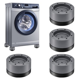 Nutabevr Pack of 4 Washing Machine Foot Pads, Universal Anti-Vibration Mat, Washing Machine Feet, Vibration Damper, Vibration Damper for Washing Machine, Dryer, Fridge, Table, Chairs, 3.7 cm