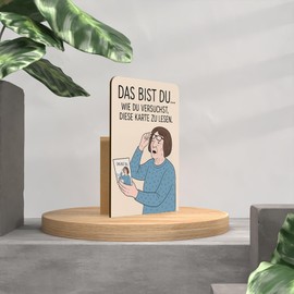 Lustige Geburtstagskarten für Frauen: Versuchst zu lesen Frau Holzkarte - Geburtstagskarte - Geburtstagskarte lustig, Lustige Geburtstagskarte, Frau Geschenk, Geburtstagsgeschenk für Frauen und Oma
