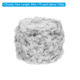 PATIKIL 70yds Faux Fur Yarn, Fuzzy Yarn Crochet Fluffy Yarn Soft Chunky Polyester Plush Fur Eyelash for Crocheting Knit Blanket Rug Sweater Scarf Hat Bear Craft, Black White