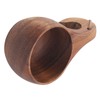 Wooden Coffee Cup with Handle Comfortable Grip Rustic Decorative Milk