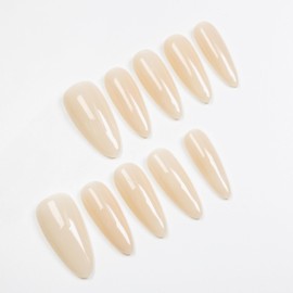 MAOLEETO 3D Almond Press on Nails, Long almonds Fake Nails Pink False Nails Middle pink Press on Nails for Women Girls Nail Art Decoration,Blush long - Middle