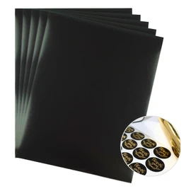 Coolprints Papel Etiqueta Adhesiva uso Foil en Laminadora Tamaño Carta 10 Piezas (Negro)