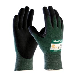 MaxiFlex (1 Pairs Cut 34-8743-XXL Cut Resistant Nitrile Coated Work Gloves with Green Knit Shell and Premium Nitrile Coated Micro-Foam Grip on Palm & Fingers Size XXL