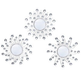 wotieuns - Espejo de pared de metal para decoración del hogar, decoración de pared, espejo decorativo adecuado para sala de estar, recámara, baño y entrada