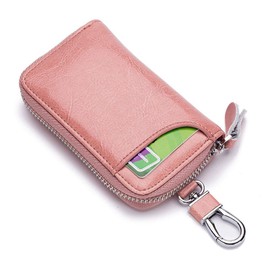 Leather Car Keychain Key Holder Key Wallet, Key Holder Wallet, Multi-Functional Zipper Key Case Wallet 6 Colors for Choice