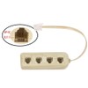 2Pcs 6P4C Male Phone Jack Splitter to 4 Female Way