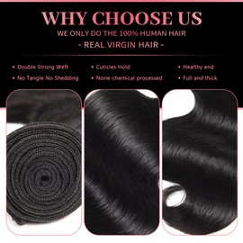 Datania, eine brasilianische jungfrau mit haare mit 12A 100% ungekämmt, menschlicher haarknoten, drei stränge mit doppelkämmen, eine natürliche schwarze frau (body wave bundles, 20 22 24Inch)