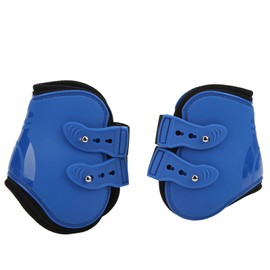 2Pcs PU Neoprene Leg Horse Boots Horse Leg Brace Guards Hind Legs Protection GearsBlue Hind Legs L