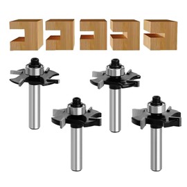 GLRYD Pack of 4 Disc Groove Cutter for Router, 8 mm Shank, 36.7 mm Cutting Diameter, 4 Teeth Carbide Blade, Woodworking for Precise Groove and Groove Milling Work, L 3/4/5/6 mm